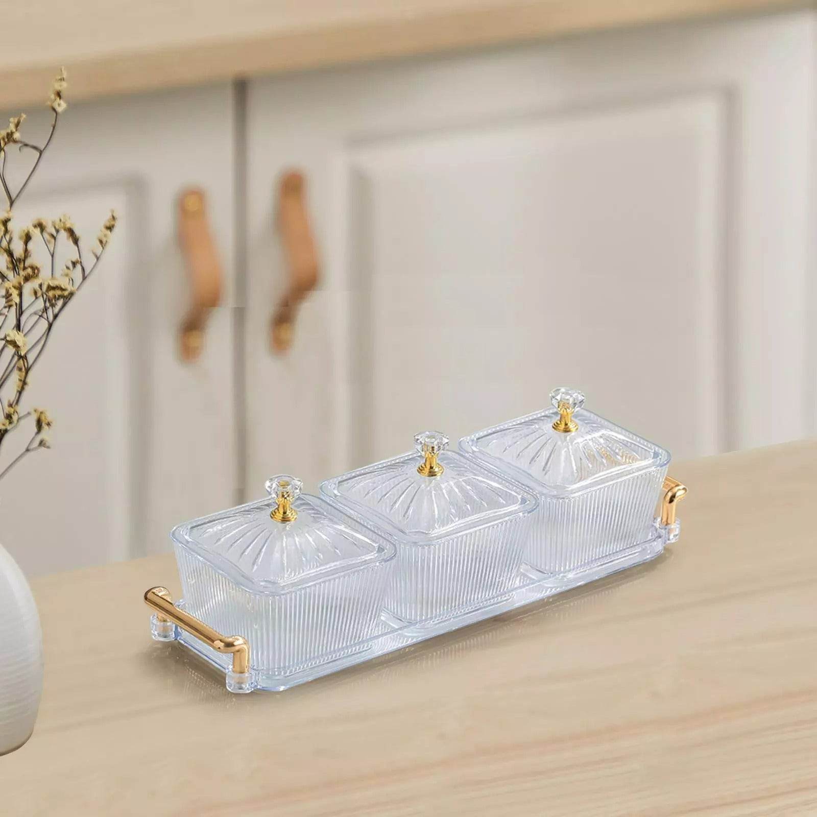 Multifunctional Snacks Dish Tray (3 Bowls) - DMC Wholesale