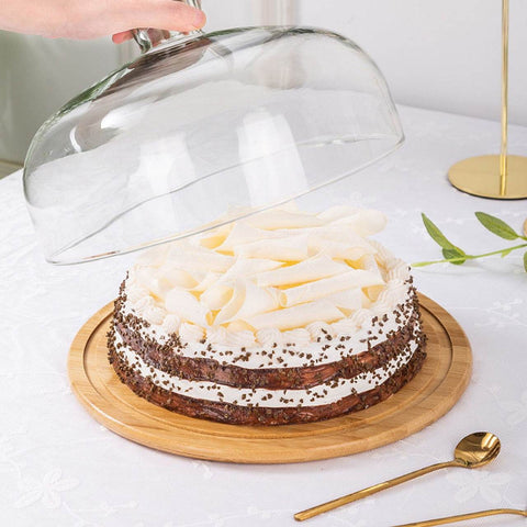 Wooden Cake Stand With Dome Lid (34cm) - Alt View