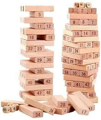 Wooden Stacking Tumbling Tower Blocks (Wood) - DMC Wholesale