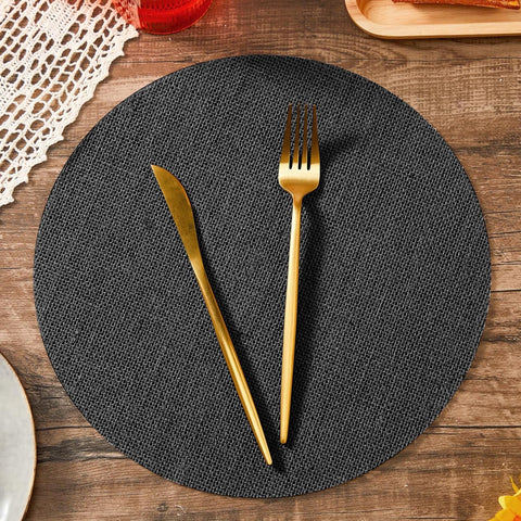 Round Textured Placemat Set (30cm)(6 pcs) - Alt View