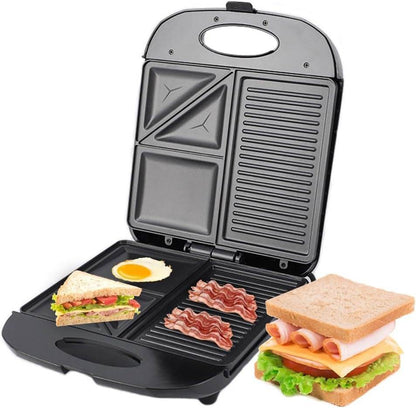 3In1 Shaped Electric Griddle, Sandwich, and Egg Maker (1400W) - DMC Wholesale