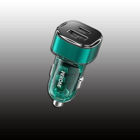 Transparent USB and C-Type Car Fast Charger (Each) - Alt View