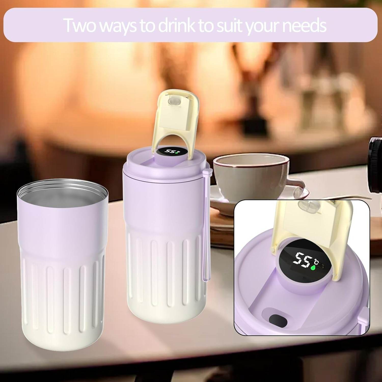 Smart Temperature Insulated Travel Coffee Mug (450ml) - DMC Wholesale