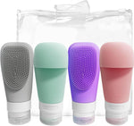 Silicone Shower Gel Scrubbing Bottle Set (90ml)(4 pcs)