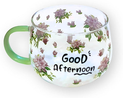 Single Wall Glass Mug (Green)(380ml) - Alt View