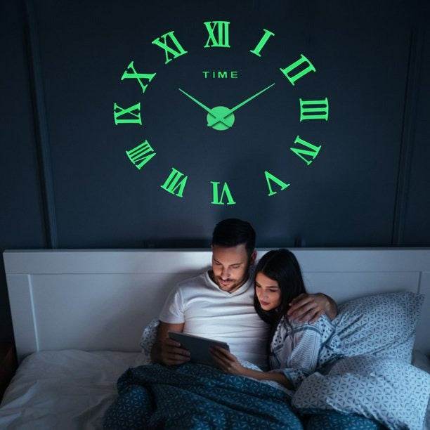 DIY Classic 3D Wall Clock (Roman Numerals)(Glow In The Dark) - DMC Wholesale