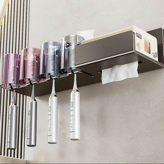 Tissue Box Wall-Mounted Bathroom Organiser (4 Compartment) - DMC Wholesale