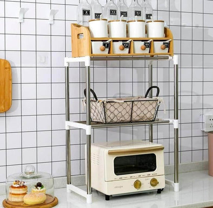 Expandable Microwave Oven Organiser Shelves (2 Tier) - DMC Wholesale