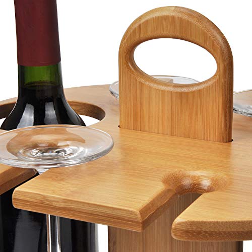 Double Wine Bottle And Glass Display Stand