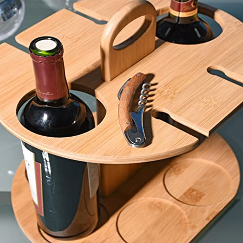 Double Wine Bottle And Glass Display Stand - Alt View