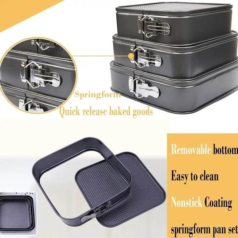 Square Variety Cake Mould Set (3 pcs) - DMC Wholesale