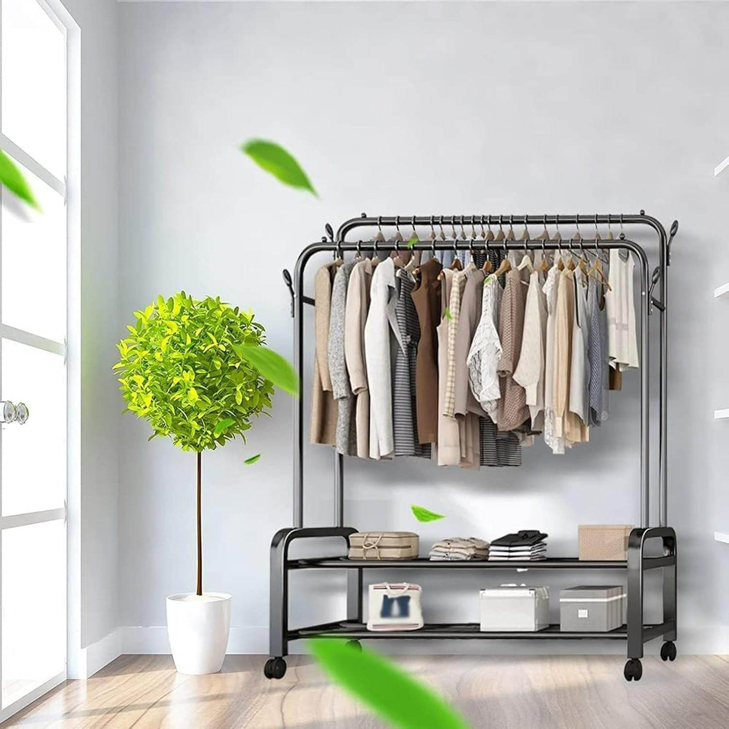 Clothing Garment Rack With Wheels - DMC Wholesale