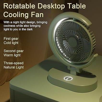 Desktop Fan With Night Light - Alt View