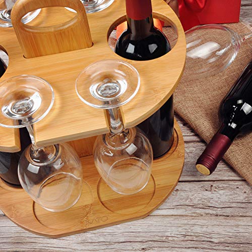 Double Wine Bottle And Glass Display Stand