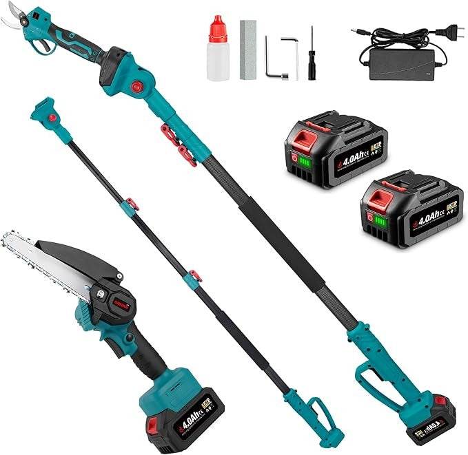 4in1 Cordless Pole Mini Saw And Pruning Shear (2x48v Batteries) - DMC Wholesale
