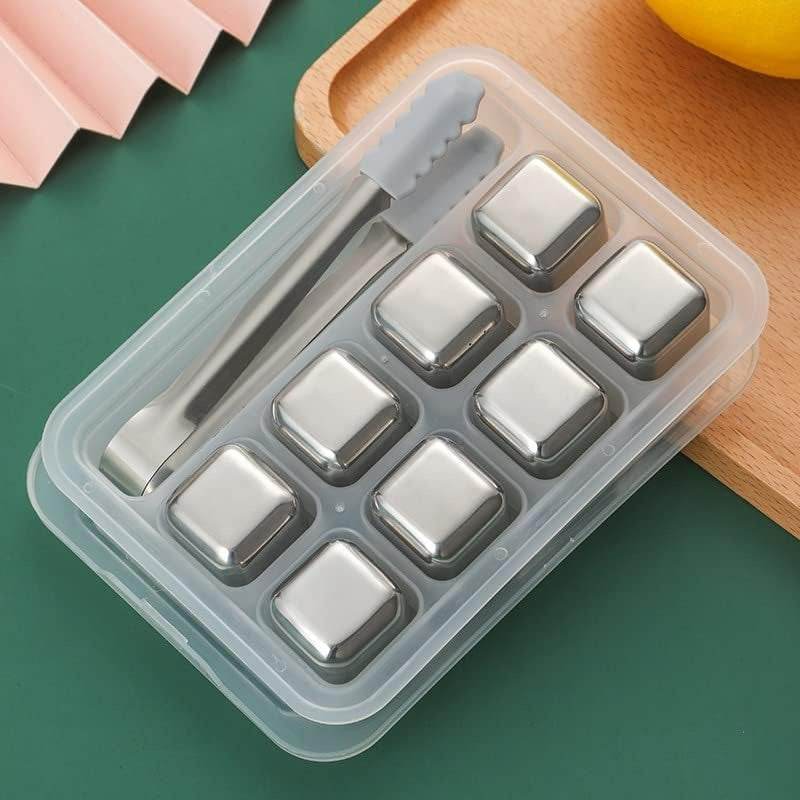 Reusable Stainless Steel Ice Cubes (8 pcs) - DMC Wholesale