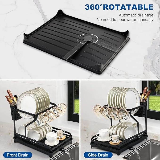 Dish Drying Rack for Kitchen Counter (2 tier) - DMC Wholesale