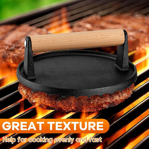 Cast Iron Grill Burger Press (17cm) - Alt View