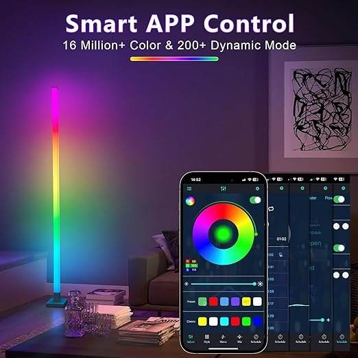 Color Changing Standing Lamp with App Control & Remote - DMC Wholesale