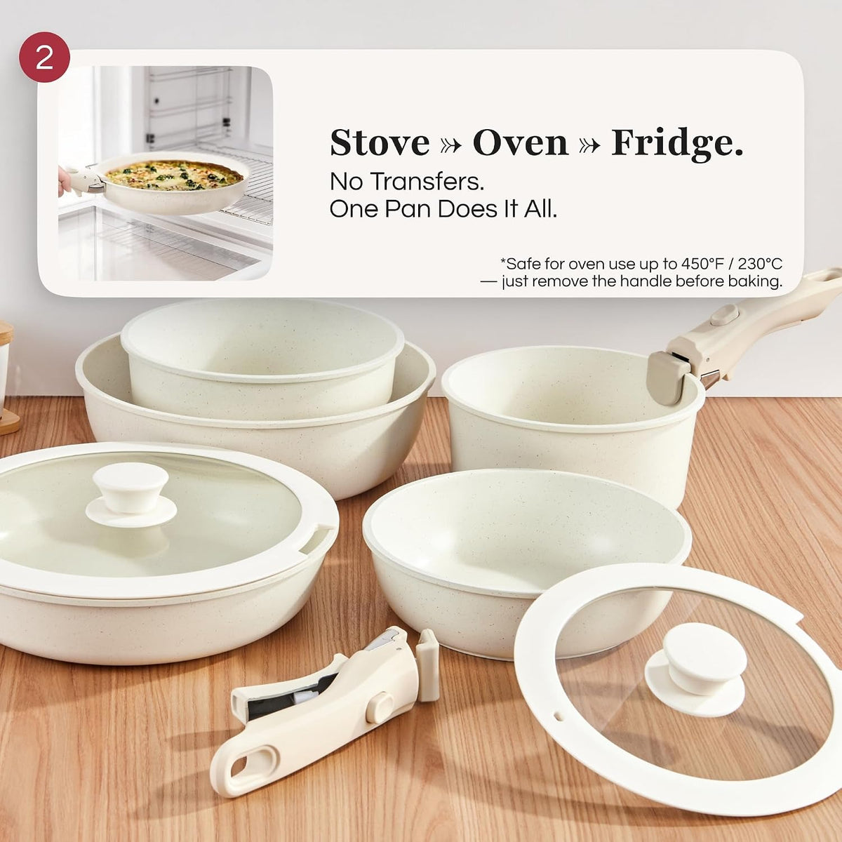 Detachable Handle Cookware Set