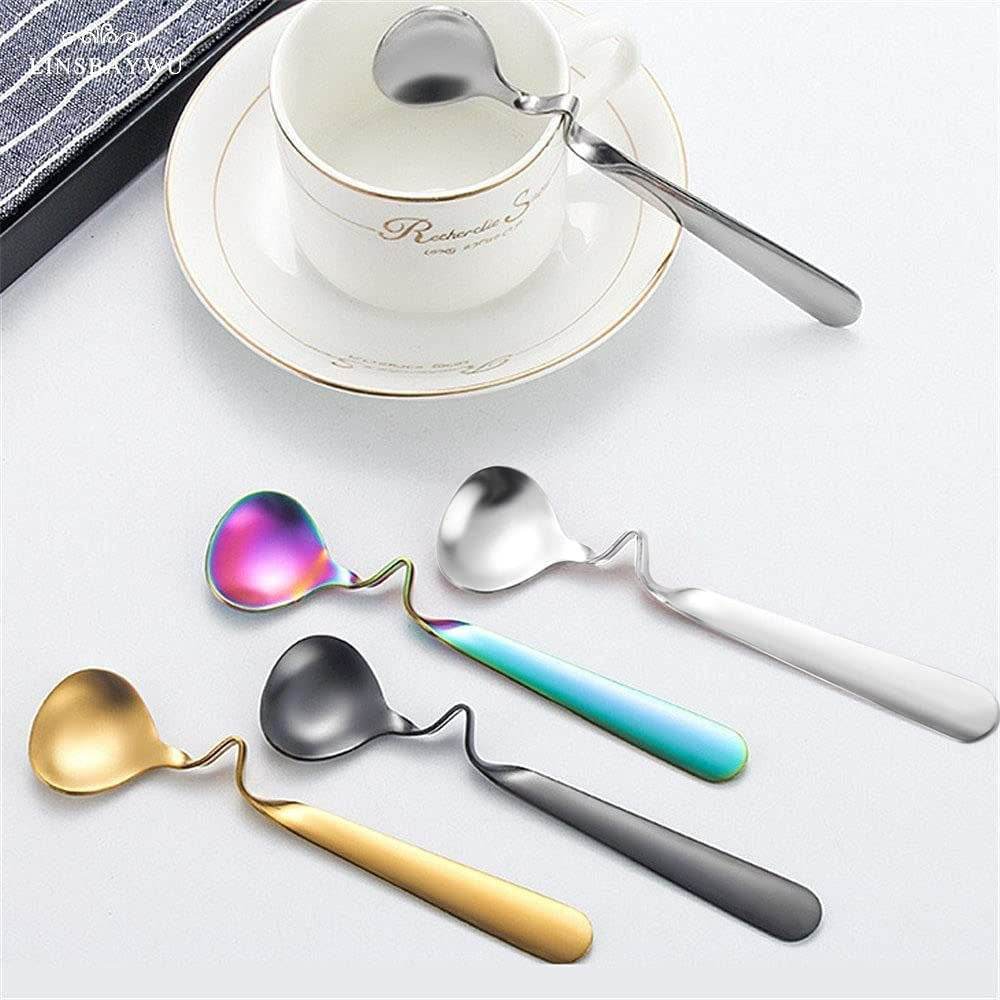 Curved Coffee Spoon Set (6 pcs)(14cm)(Rose Gold) - DMC Wholesale