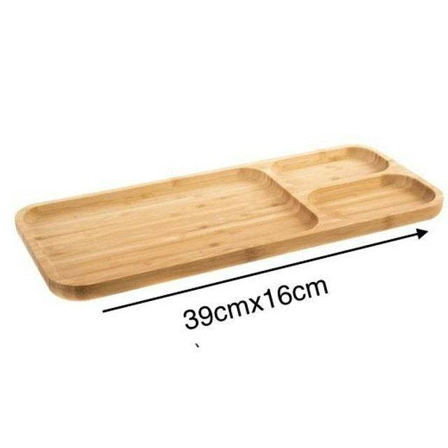 Bamboo Appetizer Platter (3 Compartment) - DMC Wholesale