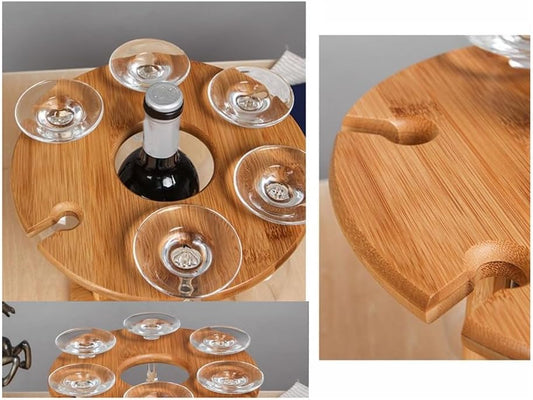 Single Wine Bottle And Glass Display Stand