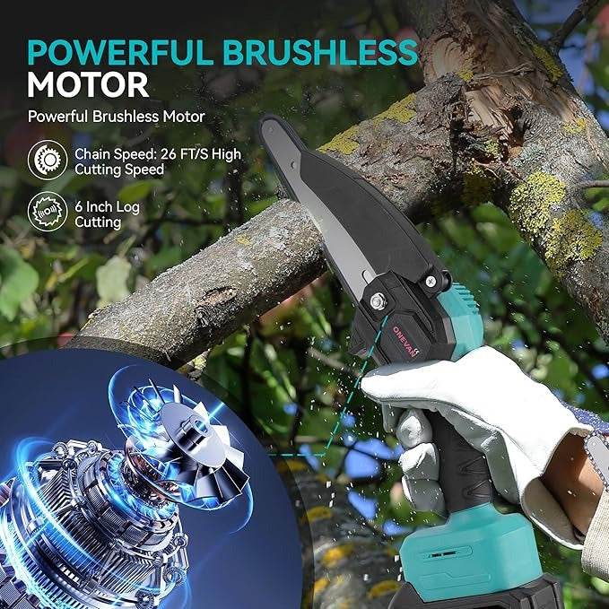4in1 Cordless Pole Mini Saw And Pruning Shear (2x48v Batteries)
