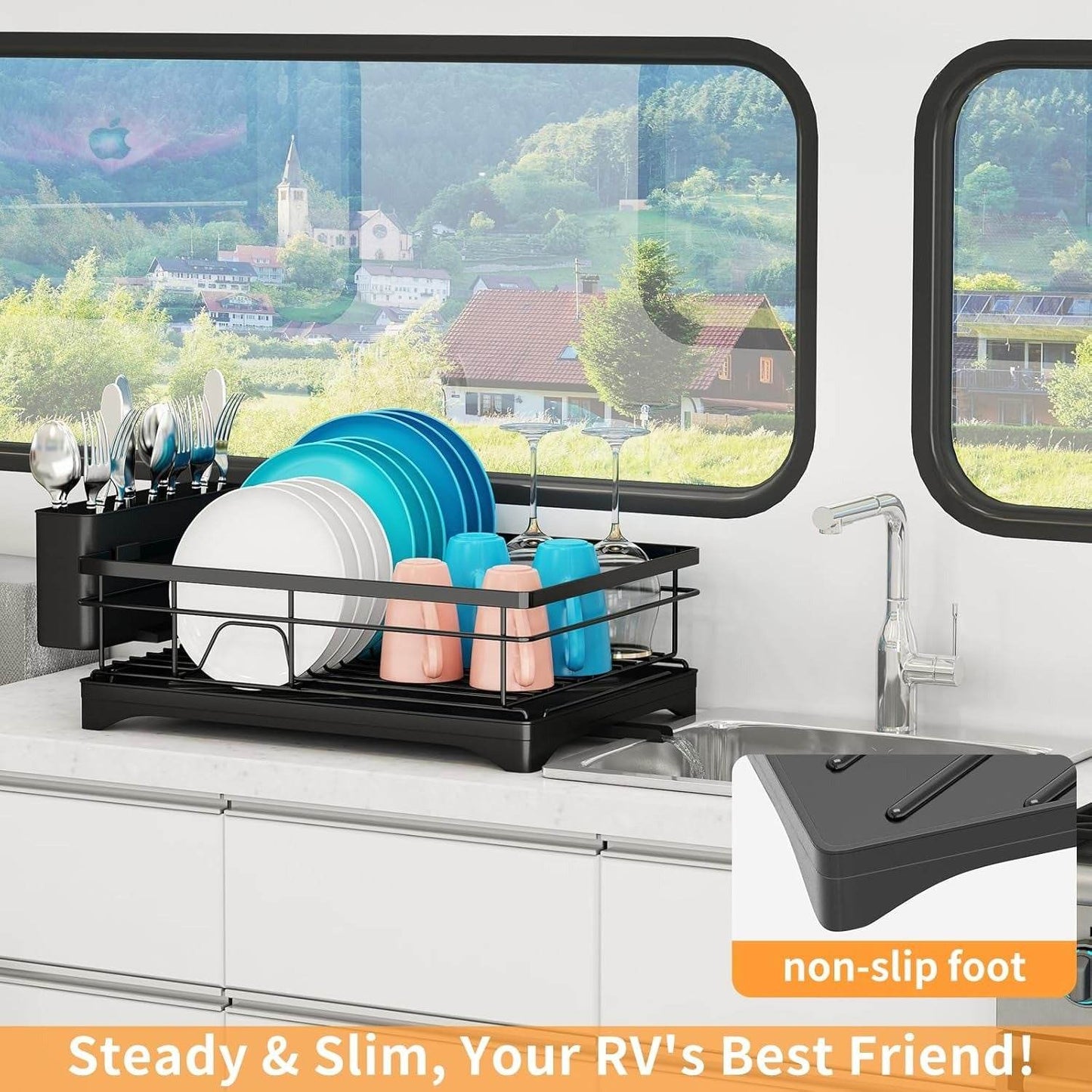 Dish Drying Rack With Drainage Spout - DMC Wholesale