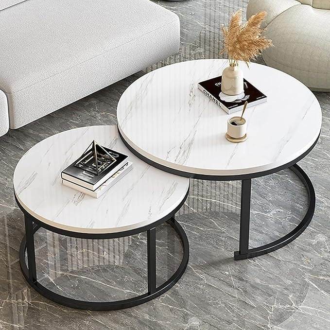 Round Coffee Table Set (2 pcs)(70x43.5cm)(50x39.5cm) - DMC Wholesale