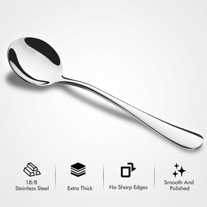 Stainless Steel Soup Spoon Set (6 pcs) - DMC Wholesale