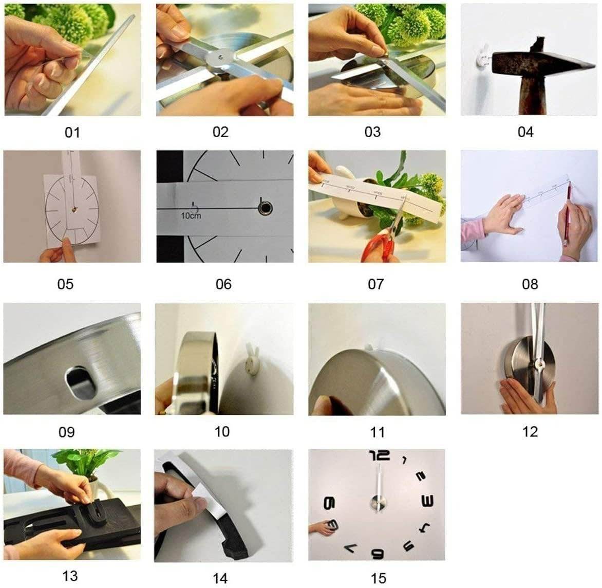 DIY Modern Photo 3D Wall Clock (Gold)(60-70cm) - DMC Wholesale