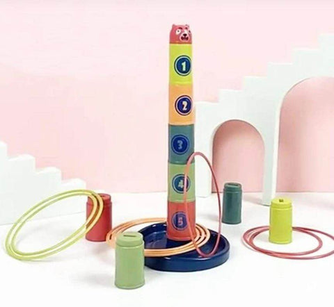 Plastic Cup Stacking Throwing Ring (14pcs) - Alt View