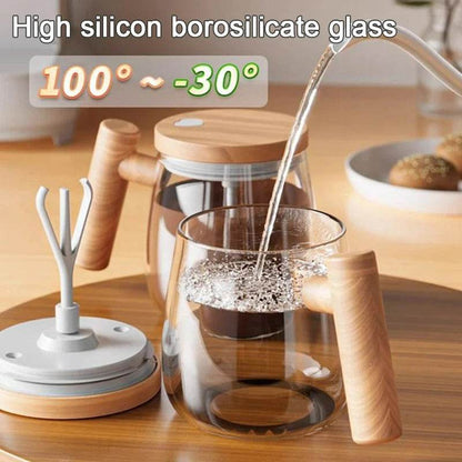 Portable Electric Stirring Glass Coffee Cup (400ml) - DMC Wholesale
