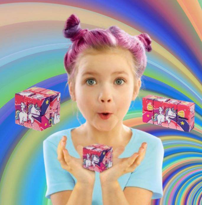 Rainbow Unicorn Infinity Cube - DMC Wholesale