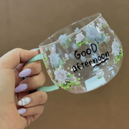 Single Wall Glass Mug (Green)(380ml) - DMC Wholesale