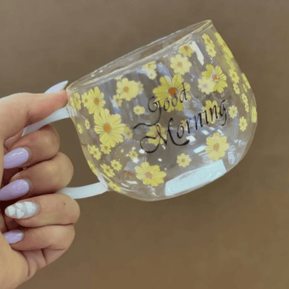 Single Wall Glass Mug (Yellow)(380ml) - DMC Wholesale