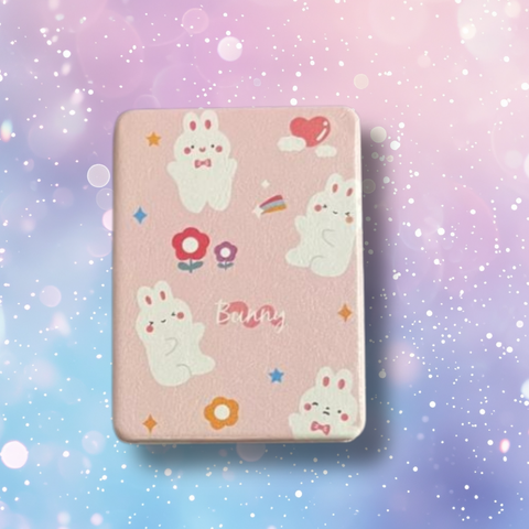 Bunny Pocket Mirror (Pink Rainbow Bunnies)(Each) - Alt View