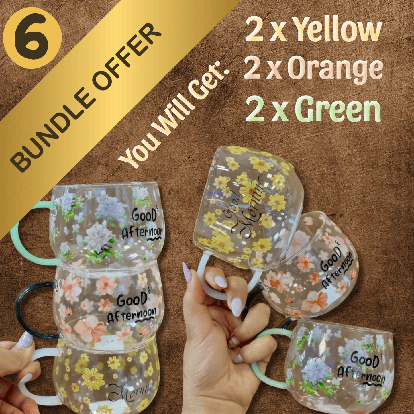 Single Wall Glass Mug (6 pcs) - DMC Wholesale