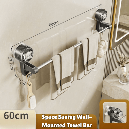 Space Saving Wall-Mounted Towel Bar (60cm) - DMC Wholesale