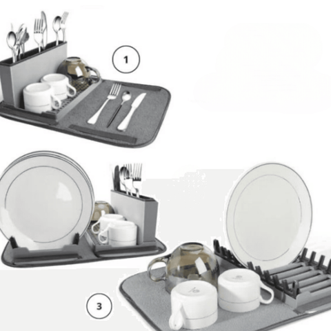 Collapsible Dish Drying Rack with Mat
