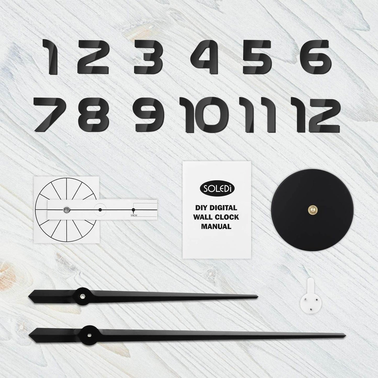 DIY Modern 3D Wall Clock (Black)(60-70cm) - DMC Wholesale