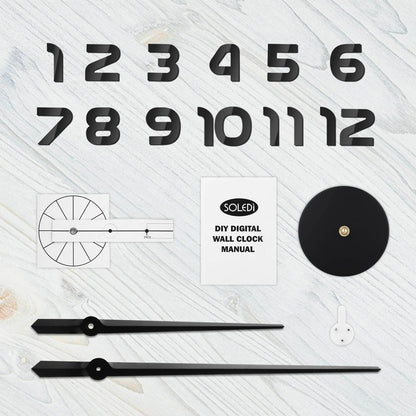 DIY Modern 3D Wall Clock (Black)(60-70cm) - DMC Wholesale
