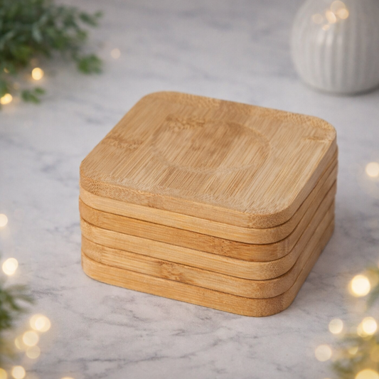 Square Bamboo Cup Holder Set (10cm)(6 pcs)