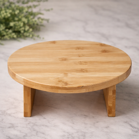 Round Bamboo Display Stand (29cm) - Alt View