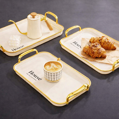 House Gold Elegance Tray Set (3 pcs)