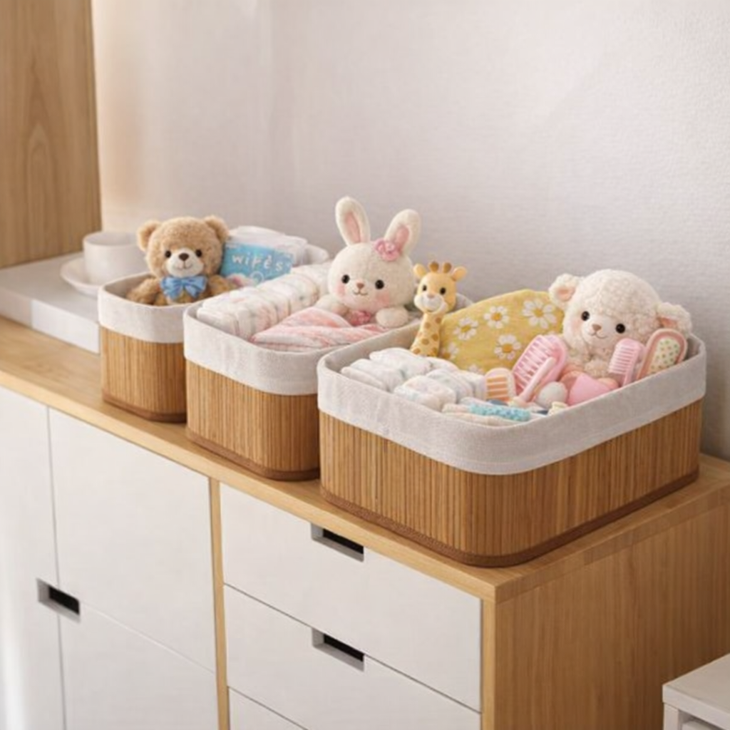 Bamboo Serenity Storage Basket Set (3 pcs)