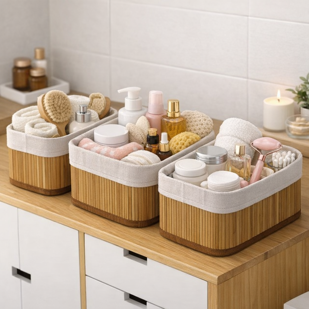 Bamboo Serenity Storage Basket Set (3 pcs)