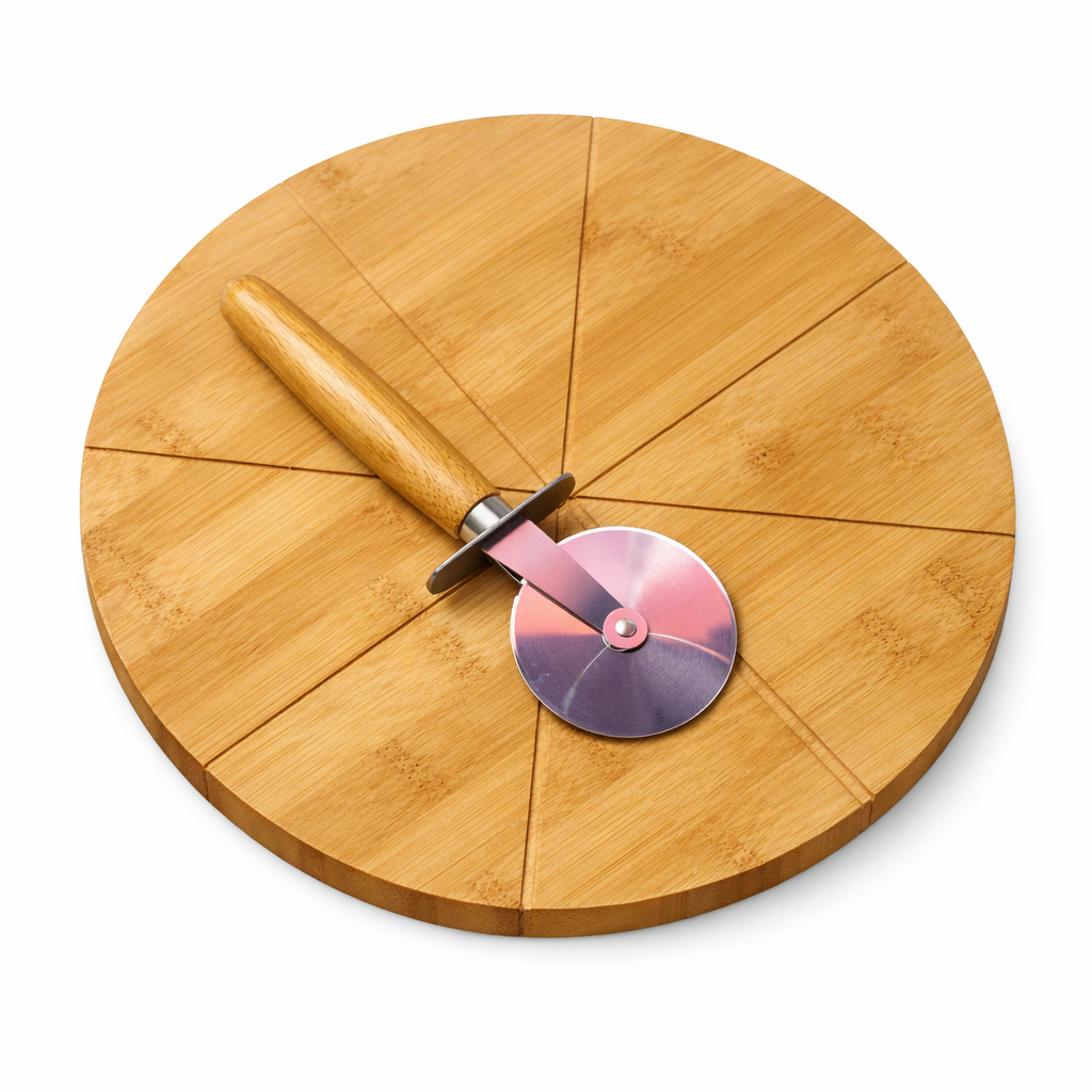 Bamboo Pizza Board & Cutter Set
