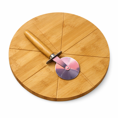 Bamboo Pizza Board & Cutter Set